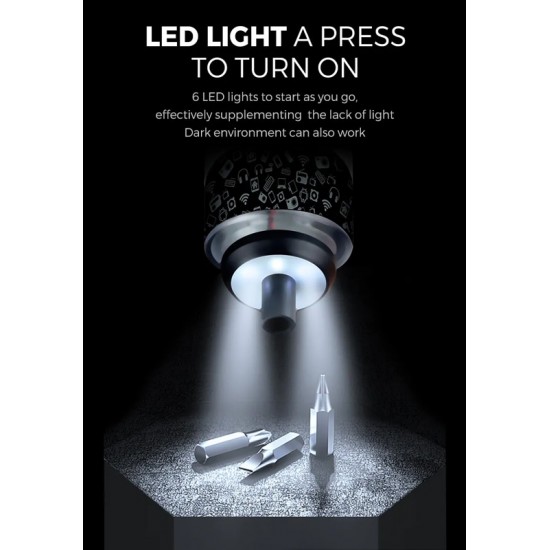 KINGSDUN σετ ηλεκτρικό κατσαβίδι KS-882055 με LED φακό, 2500mAh, 35 σε 1