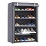 HOME USE υφασμάτινη παπουτσοθήκη HUH-0180 με 5 ράφια, 60x30x90cm, γκρι