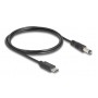 DELOCK καλώδιο USB-C σε DC 5.5 x 2.1mm 85397, 1m, μαύρο