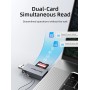 CABLETIME card reader CT-ACSD3-AG, SD/micro SD, USB/USB-C, 5Gbps, γκρι