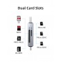 CABLETIME card reader CT-ACSD3-AG, SD/micro SD, USB/USB-C, 5Gbps, γκρι