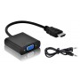 POWERTECH αντάπτορας HDMI σε VGA CAB-H071, με audio jack, μαύρο, 0.20m