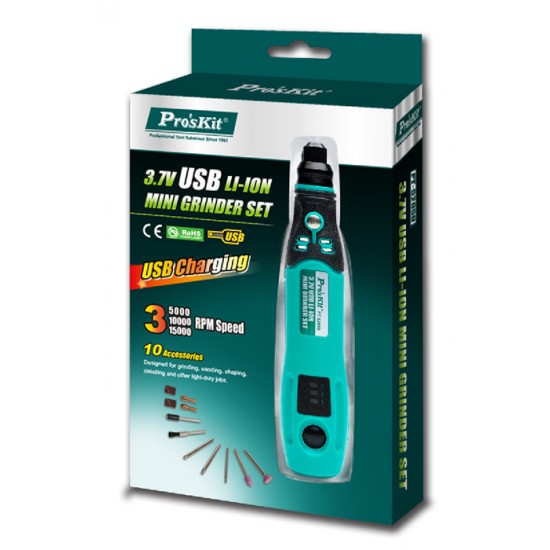 PROSKIT περιστροφικό πολυεργαλείο PT-5205U, 3.7V, 600mah, έως 15000rpm