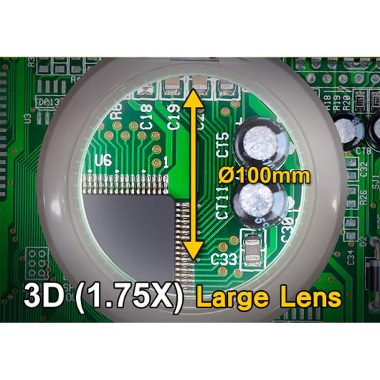 PROSKIT μεγεθυντικός φακός MA-1010U, κλιπ & βάση, LED, 3D 1.75x, λευκός