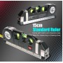 PROSKIT γραμμικό αλφάδι laser PD-161-C με κόκκινη δέσμη, μετροταινία