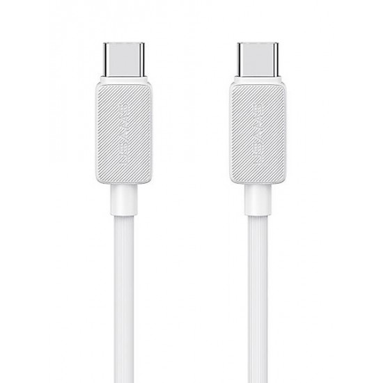 USAMS καλώδιο USB-C σε USB-C US-SJ691, 60W, 480Mbps, 1m, λευκό