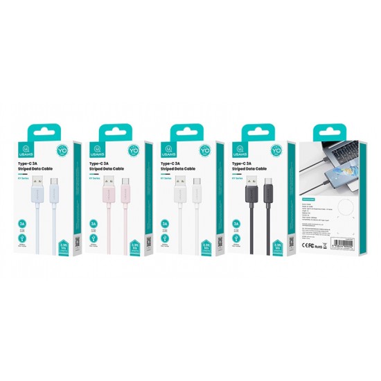 USAMS καλώδιο USB-C σε USB US-SJ688, 3A, 480Mbps, 1m, λευκό