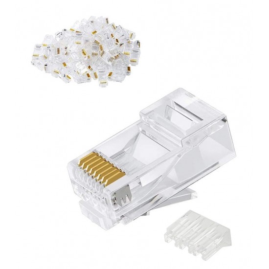 POWERTECH βύσμα RJ45 CAB-N352, Cat 6/6a UTP, modular, διάφανο, 50τμχ