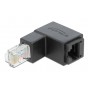 DELOCK αντάπτορας RJ45 86423, CAT 6 UTP, γωνιακός 90°, μαύρος