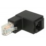 DELOCK αντάπτορας RJ45 86424, CAT 6 UTP, γωνιακός 90°, μαύρος