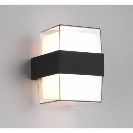 POWERTECH LED φωτιστικό τοίχου HLL-0159, 14W, 4000K, 1190lm, IP65, μαύρο
