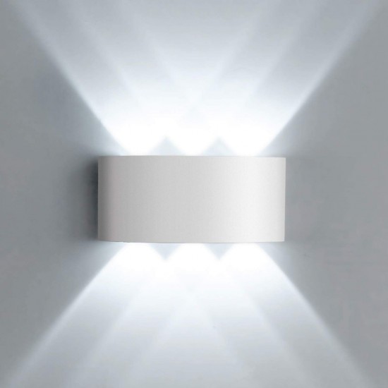 POWERTECH LED φωτιστικό τοίχου HLL-0160, 6W, 4000K, 510lm, IP65, λευκό