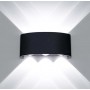 POWERTECH LED φωτιστικό τοίχου HLL-0161, 6W, 4000K, 510lm, IP65, μαύρο