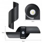 POWERTECH LED φωτιστικό τοίχου HLL-0163, 10W, 4000K, 850lm, IP65, μαύρο