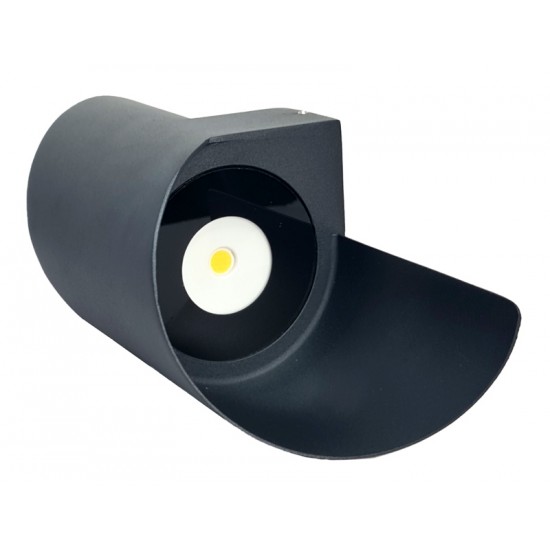 POWERTECH LED φωτιστικό τοίχου HLL-0163, 10W, 4000K, 850lm, IP65, μαύρο