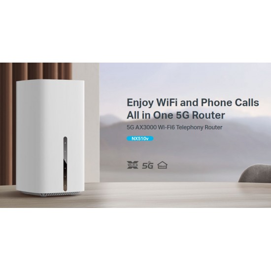 TP-LINK Router NX510V με θύρα τηλεφώνου, 5G, WiFi 6, 3000Mbps, V.1.0