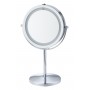 HOME USE επιτραπέζιος καθρέφτης HUH-0185 με LED φως, 1x/5x zoom, ασημί