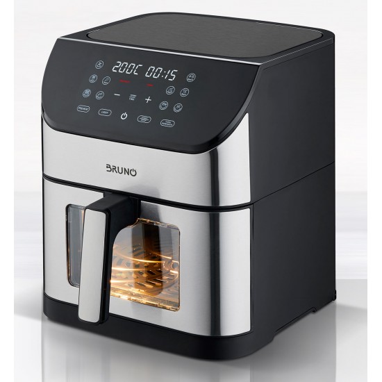 BRUNO φριτέζα αέρος BRN-0194, 8lt, 1800W, inox/μαύρη