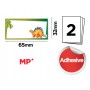 MP αυτοκόλλητες ετικέτες τετραδίων PN125-109, 65x32mm, 8 σχέδια, 16τμχ