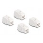 DELOCK Keystone module 86051, RJ45 σε LSA, Cat.6A UTP, λευκό, 4τμχ