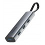 CABLETIME USB hub CT-HUBP4, 4x θυρών, 5Gbps, USB-C σύνδεση, γκρι