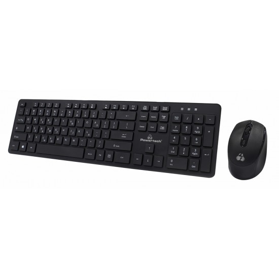 POWERTECH set ποντίκι & πληκτρολόγιο PT-1189, ασύρματο, 1600DPI, μαύρο