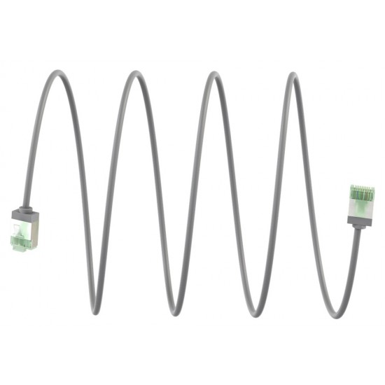 GOOBAY καλώδιο δικτύου 74349, CAT 8.1 U/FTP, ultra slim, copper, 40Gbps, 5m, γκρι