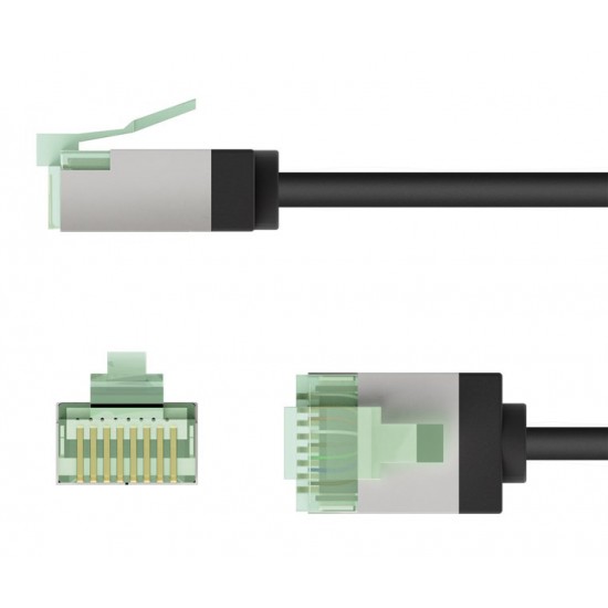 GOOBAY καλώδιο δικτύου 74351, CAT 8.1 U/FTP, ultra slim, copper, 40Gbps, 0.25m, μαύρο
