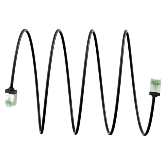 GOOBAY καλώδιο δικτύου 74351, CAT 8.1 U/FTP, ultra slim, copper, 40Gbps, 0.25m, μαύρο