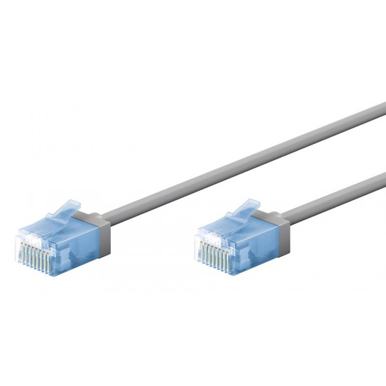 GOOBAY καλώδιο δικτύου 74224, CAT 6A U/UTP, ultra slim, copper, 500MHz, 3m, γκρι