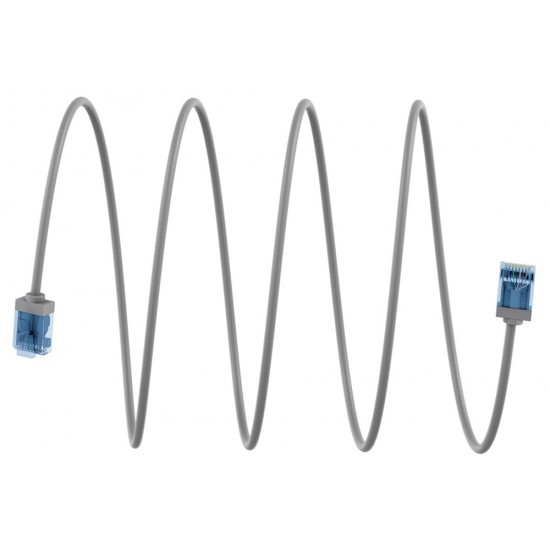 GOOBAY καλώδιο δικτύου 74224, CAT 6A U/UTP, ultra slim, copper, 500MHz, 3m, γκρι
