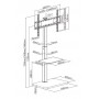 BRATECK βάση τηλεόρασης δαπέδου FS32-46, 37-75", έως 40kg, με ράφι
