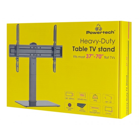 POWERTECH επιτραπέζια βάση τηλεόρασης PT-1328, 37-70", έως 40kg