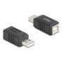 DELOCK αντάπτορας USB σε USB Type B 67202, 480Mbps, μαύρος