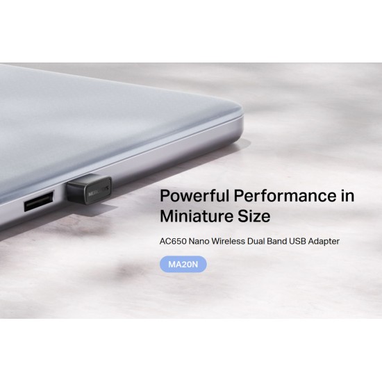 MERCUSYS ασύρματος USB αντάπτορας δικτύου MA20N, 650Mbps AC650, Ver 1.0