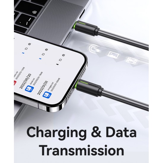 USAMS καλώδιο Lightning σε USB-C US-SJ735, 30W, 480Mbps, 1m, λευκό