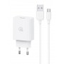 USAMS φορτιστής τοίχου SCXLTZ01 με καλώδιο micro USB, USB, 18W, λευκός