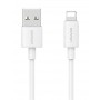 USAMS καλώδιο Lightning σε USB US-SJ709, 2.4A, 480Mbps, 1m, λευκό