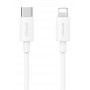 USAMS καλώδιο Lightning σε USB-C US-SJ712, 30W, 480Mbps, 1m, λευκό