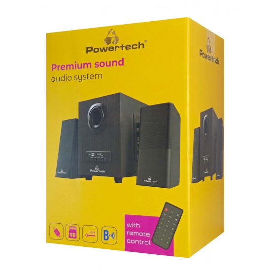 POWERTECH ηχεία Premium sound PT-846, 16W, USB/SD/FM/BT, remote, μαύρα