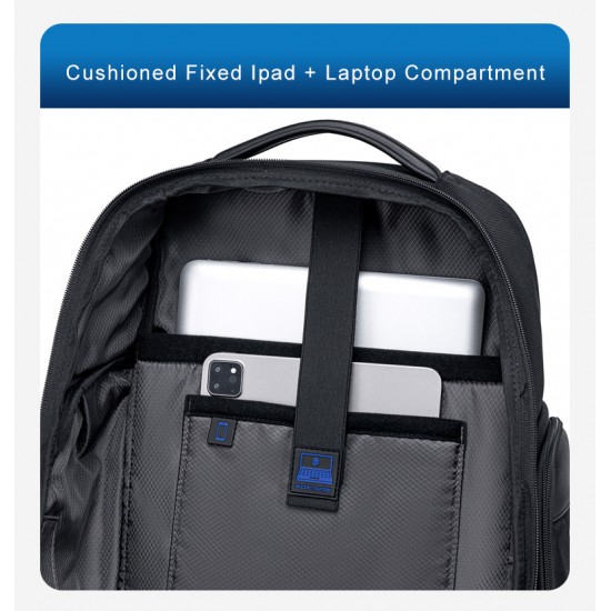 ARCTIC HUNTER τσάντα πλάτης B00682 με θήκη laptop 15.6", USB, λουκέτο TSA, 23.5L, γκρι