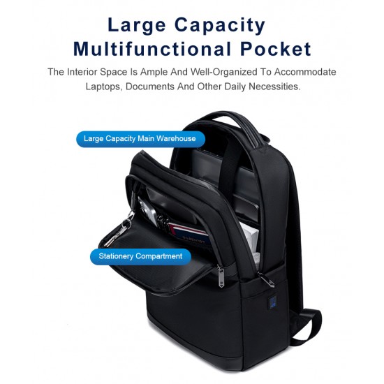 ARCTIC HUNTER τσάντα πλάτης B00670 με θήκη laptop 15.6", 15L, μαύρη