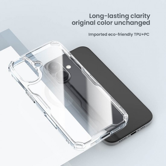 NILLKIN θήκη Nature TPU Pro για iPhone 16 Plus, διάφανη-μπλε
