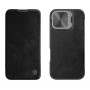 NILLKIN θήκη Qin Prop Leather για iPhone 16, δερμάτινη, μαύρη