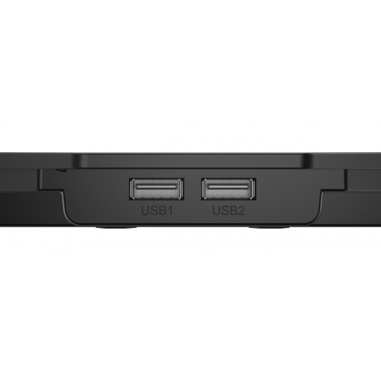 POWERTECH βάση & ψύξη laptop PT-1346, έως 15.6", 2x 125mm LED fan, μαύρη