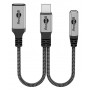 GOOBAY αντάπτορας USB-C σε 3.5mm & USB-C 74524, 60W, 480Mbps, γκρι