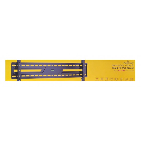 POWERTECH επιτοίχια βάση τηλεόρασης PT-1369, 43-100", έως 75kg, fixed