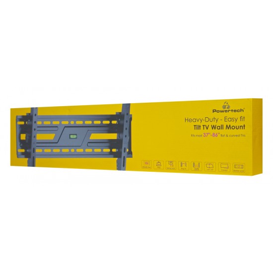 POWERTECH επιτοίχια βάση τηλεόρασης PT-1370, 37-86", έως 75kg, ρυθμιζόμενη κλίση