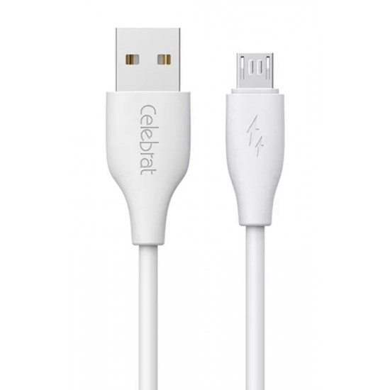 CELEBRAT καλώδιο micro USB σε USB CB-31, 3A, 480Mbps, 1m, λευκό
