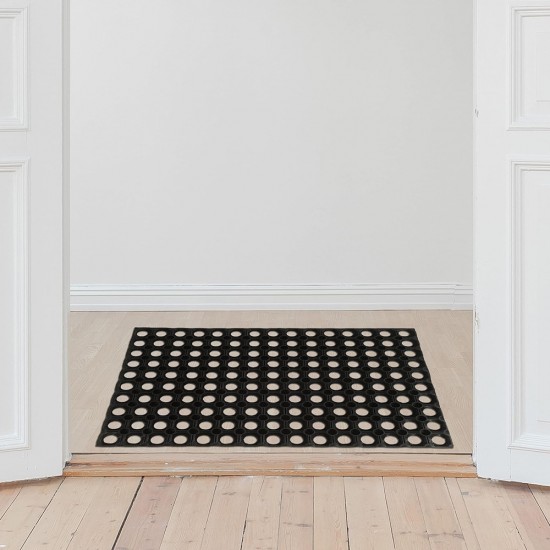 HOME USE πατάκι εισόδου HUH-0209, αντιολισθητικό, καουτσούκ, 60x40cm, 16mm πάχος, μαύρο